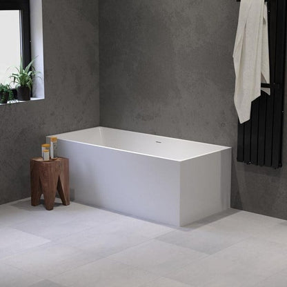 Solid-line Square back to wall bad 153x70cm Wit