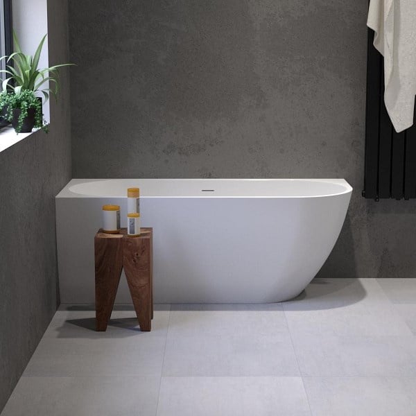Solid-line Luvino hoekbad | Links | 160 cm | Wit