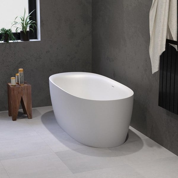 Solid-line Livia vrijstaand bad | 160 cm | Mat Wit