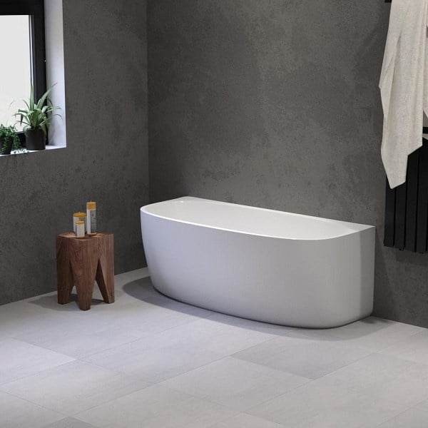 Solid-line Arona back to wall bad | 160 cm | Wit