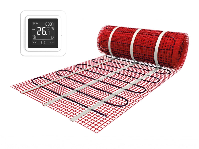 Solid-Line Mat Set incl. Digitale Inbouw Wifi Klokthermostaat | 1 m² | Wit