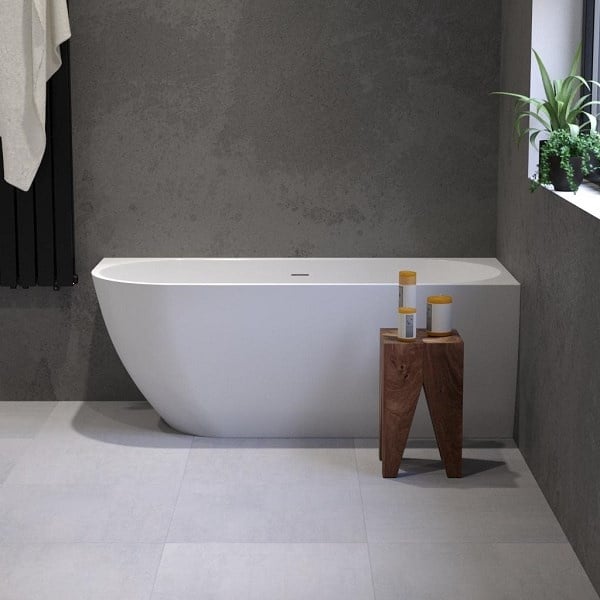 Solid-line Luvino hoekbad | Rechts | 160 cm | Wit