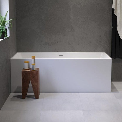 Solid-line Square back to wall bad 153x70cm Wit