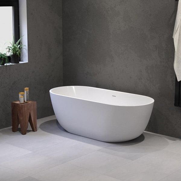 Solid-line Terra vrijstaand bad | 158 cm | Wit