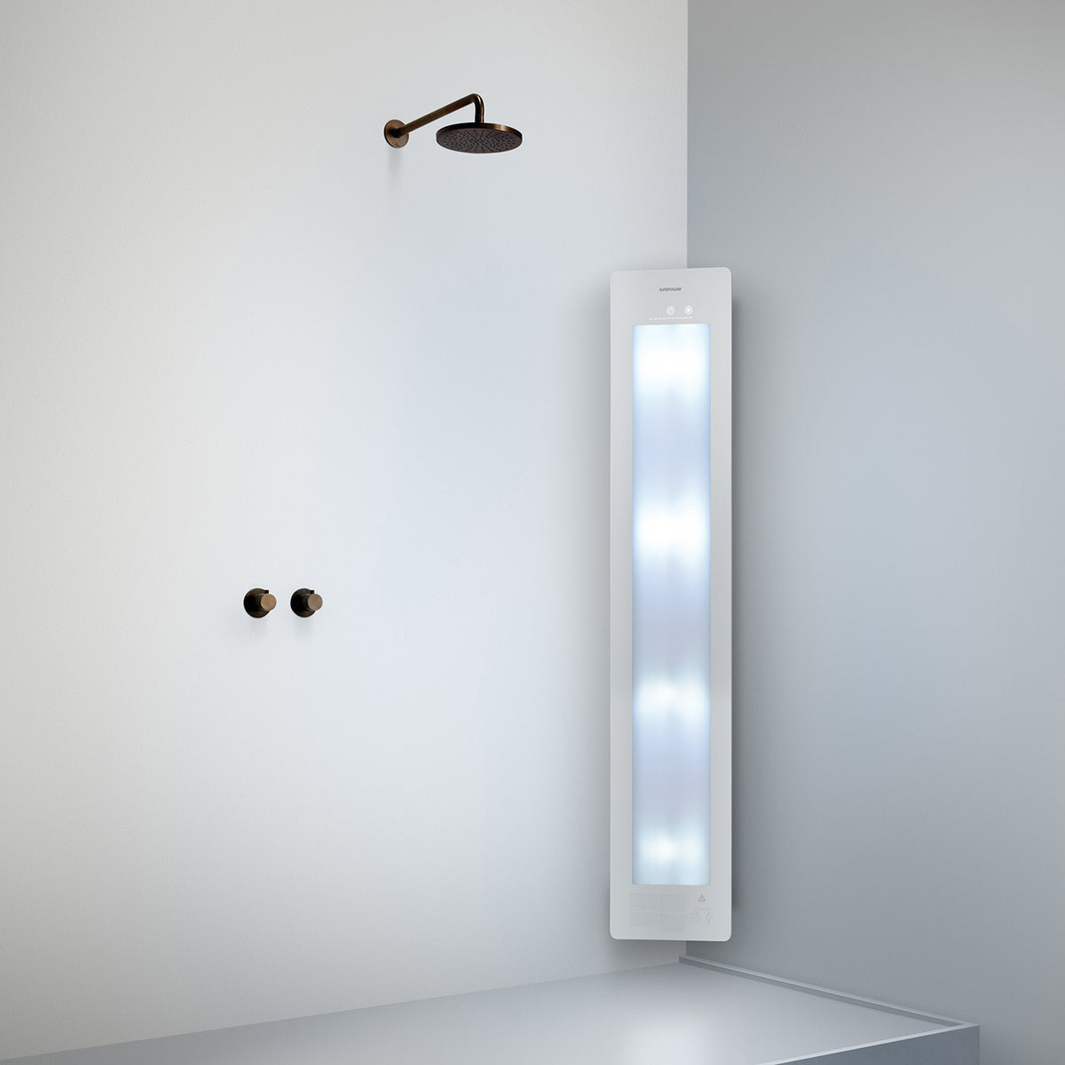 Sunshower Plus L infrarood en UV | Wit | Opbouw hoek | Volledig lichaam | Infrarood en UV