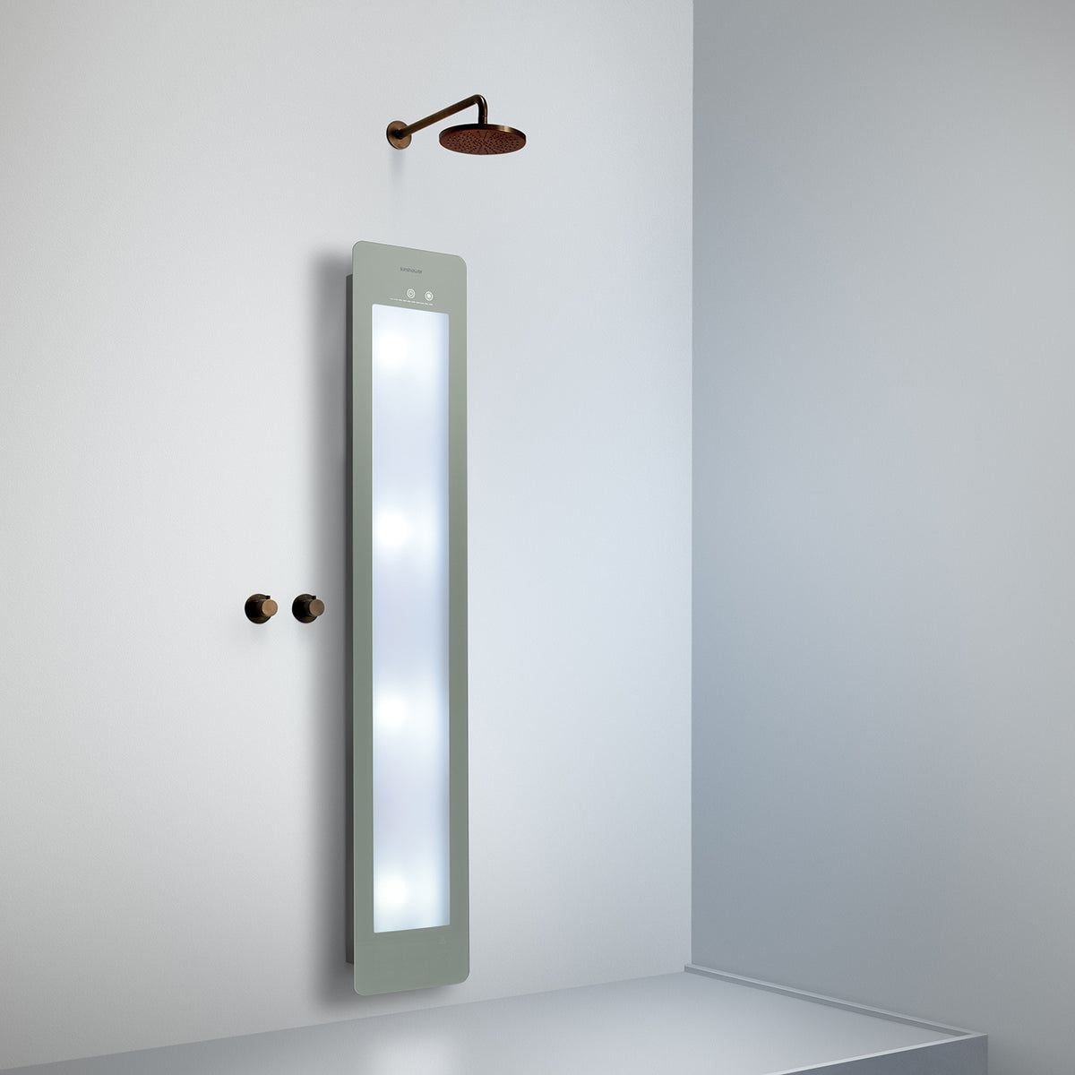 Sunshower Plus L infrarood en UV | Organic Grey | Vlakke opbouw | Volledig lichaam | Infrarood en UV
