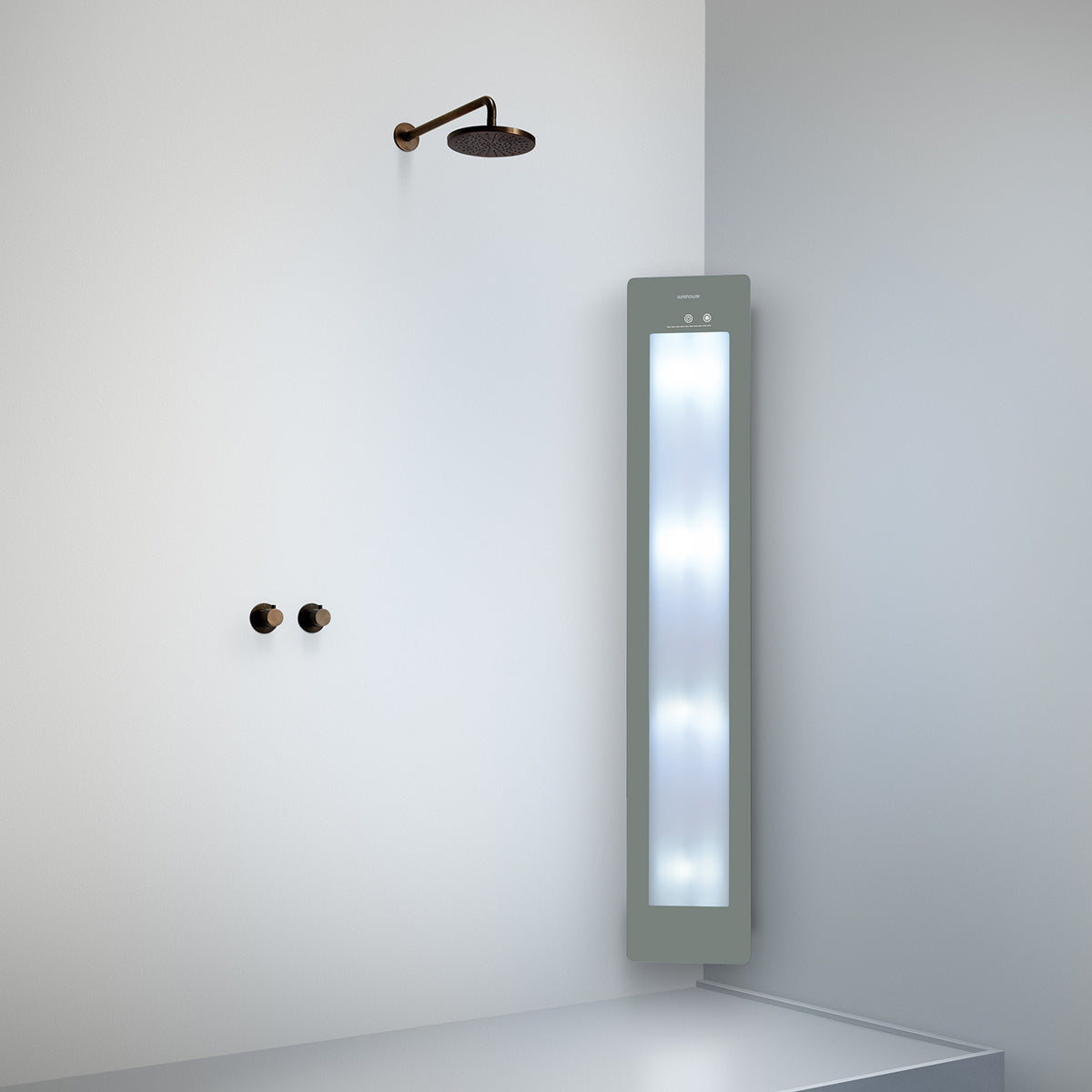 Sunshower Plus L infrarood en UV | Organic Grey | Opbouw hoek | Volledig lichaam | Infrarood en UV