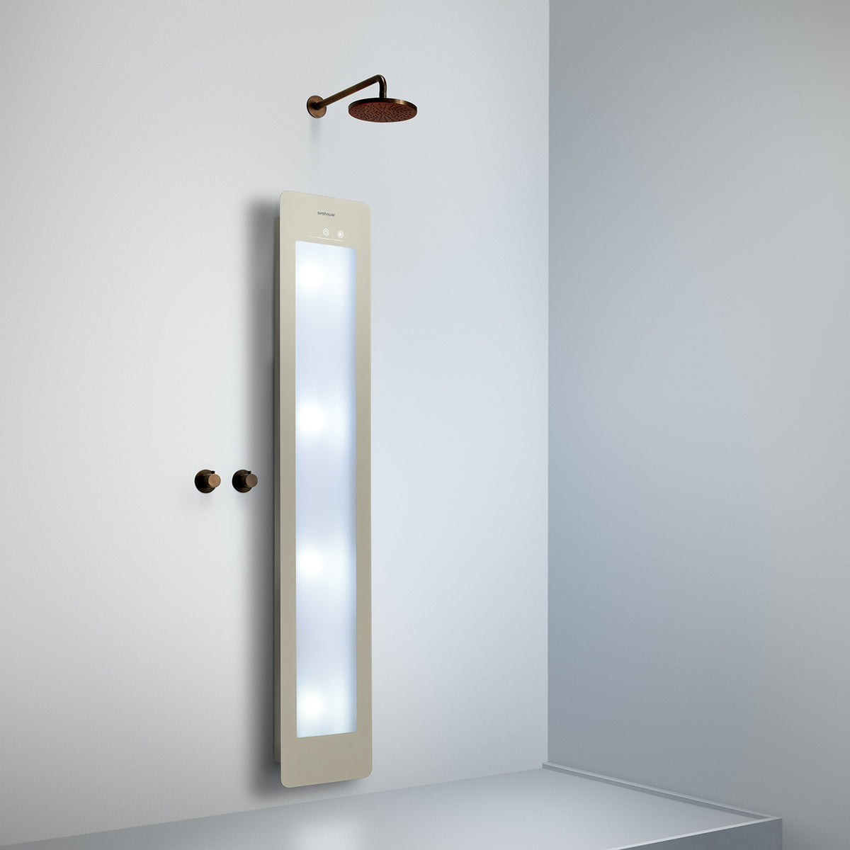 Sunshower Plus L infrarood en UV | Sand White | Vlakke opbouw | Volledig lichaam | Infrarood en UV