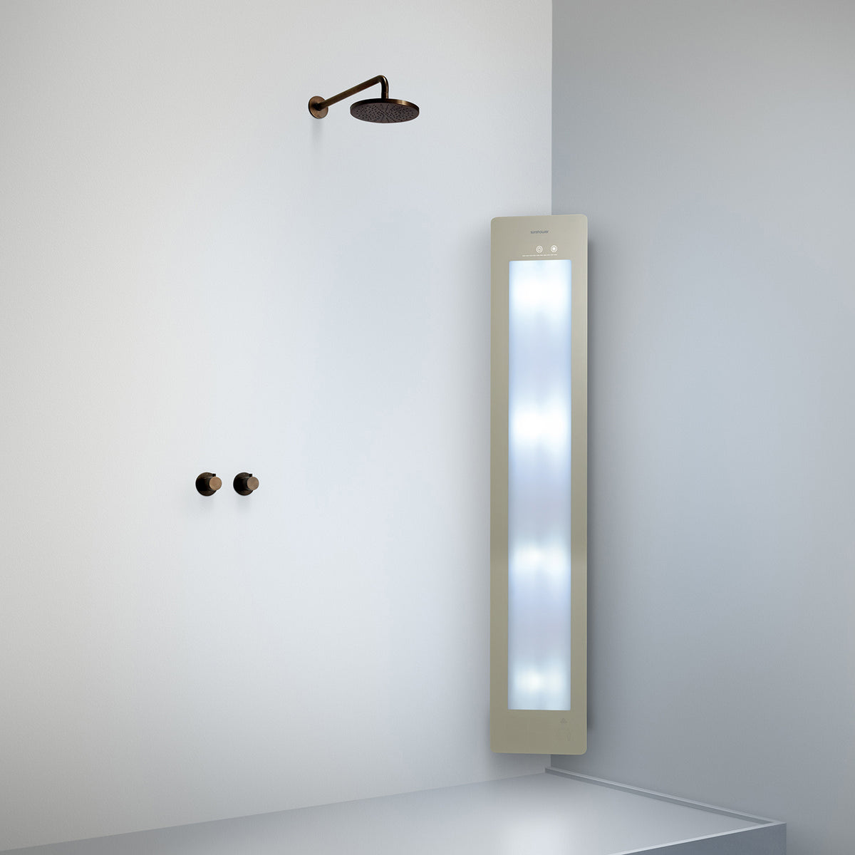 Sunshower Plus L infrarood en UV | Sand White | Opbouw hoek | Volledig lichaam | Infrarood en UV