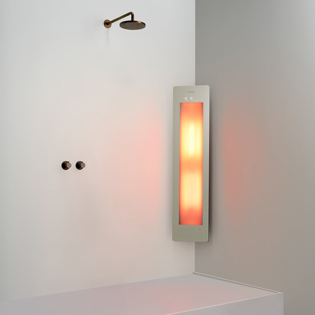 Sunshower One M infrarood | Sand White | Opbouw hoek | 3/4 lichaam | Infrarood
