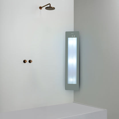 Sunshower Plus M infrarood en UV | Organic Grey | Opbouw hoek | 3/4 lichaam | Infrarood en UV