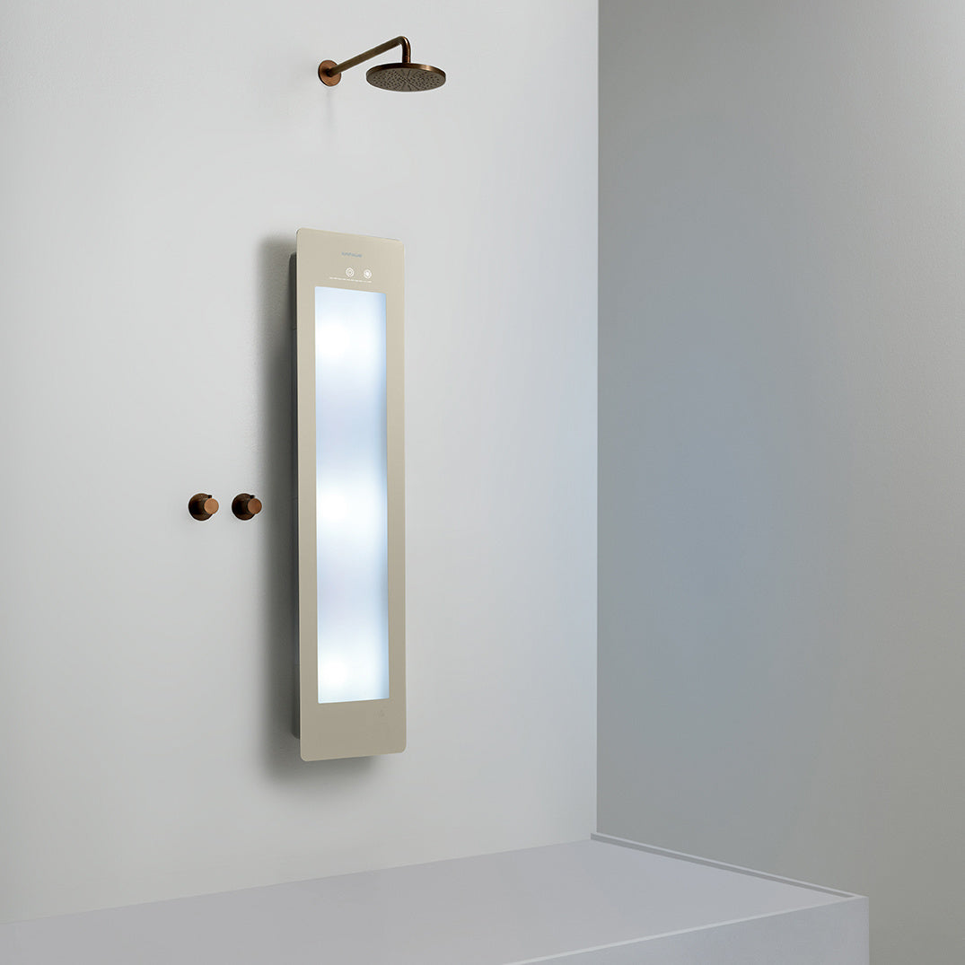 Sunshower Plus M infrarood en UV | Sand White | Vlakke opbouw | 3/4 lichaam | Infrarood en UV
