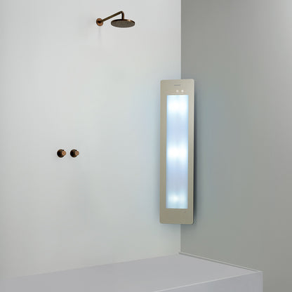 Sunshower Plus M infrarood en UV | Sand White | Opbouw hoek | 3/4 lichaam | Infrarood en UV