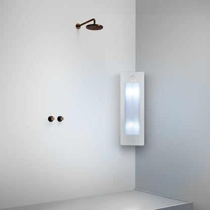 Sunshower Plus S infrarood en UV | Wit | Opbouw hoek | 1/4 lichaam | Infrarood en UV