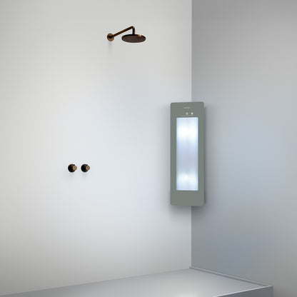 Sunshower Plus S infrarood en UV | Organic Grey | Opbouw hoek | 1/4 lichaam | Infrarood en UV