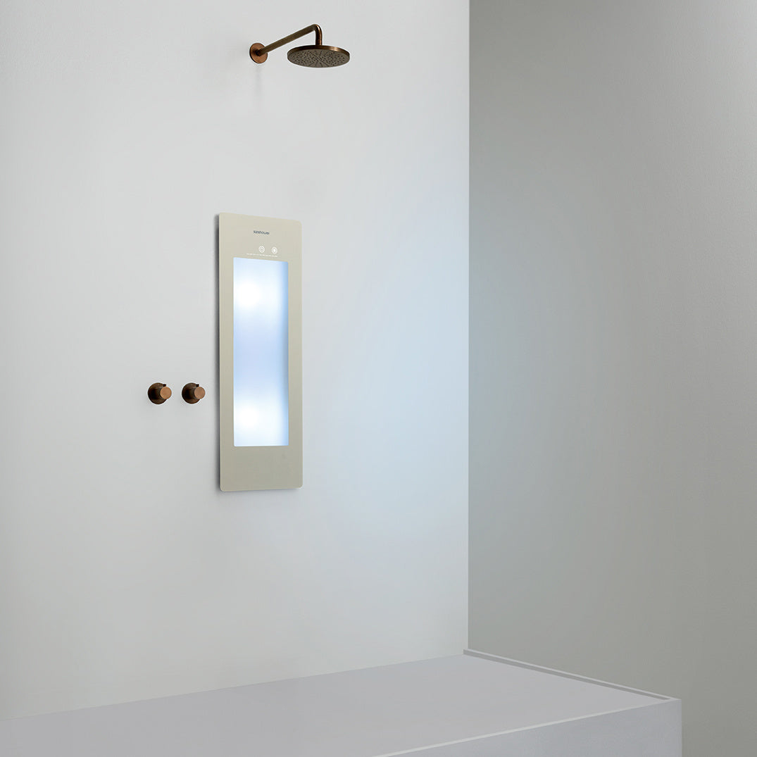 Sunshower Plus S infrarood en UV | Sand White | Inbouw | 1/4 lichaam | Infrarood en UV
