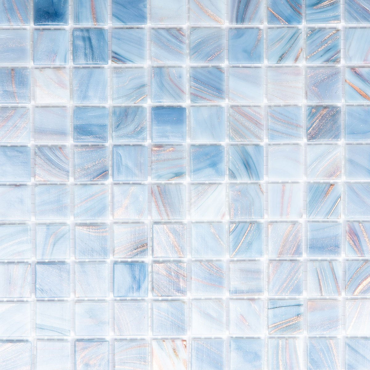 The Mosaic Factory Amsterdam Gold Cyaan Glossy 20x20mm - GMG251