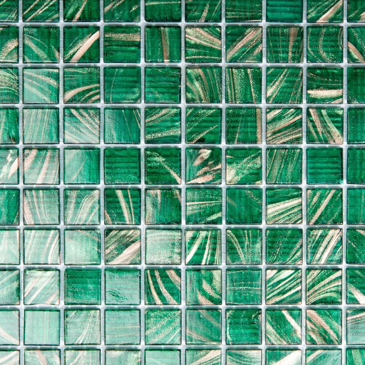 The Mosaic Factory Amsterdam Gold Medium Green Glossy 20x20mm - GMG721
