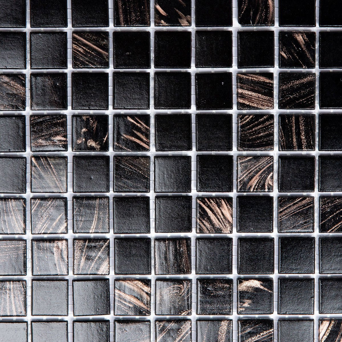 The Mosaic Factory Amsterdam Gold Black / Gold mix Glossy 20x20mm - GM60