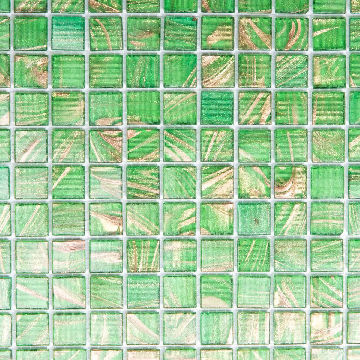 The Mosaic Factory Amsterdam Gold Green  Glossy 20x20mm - GMG901