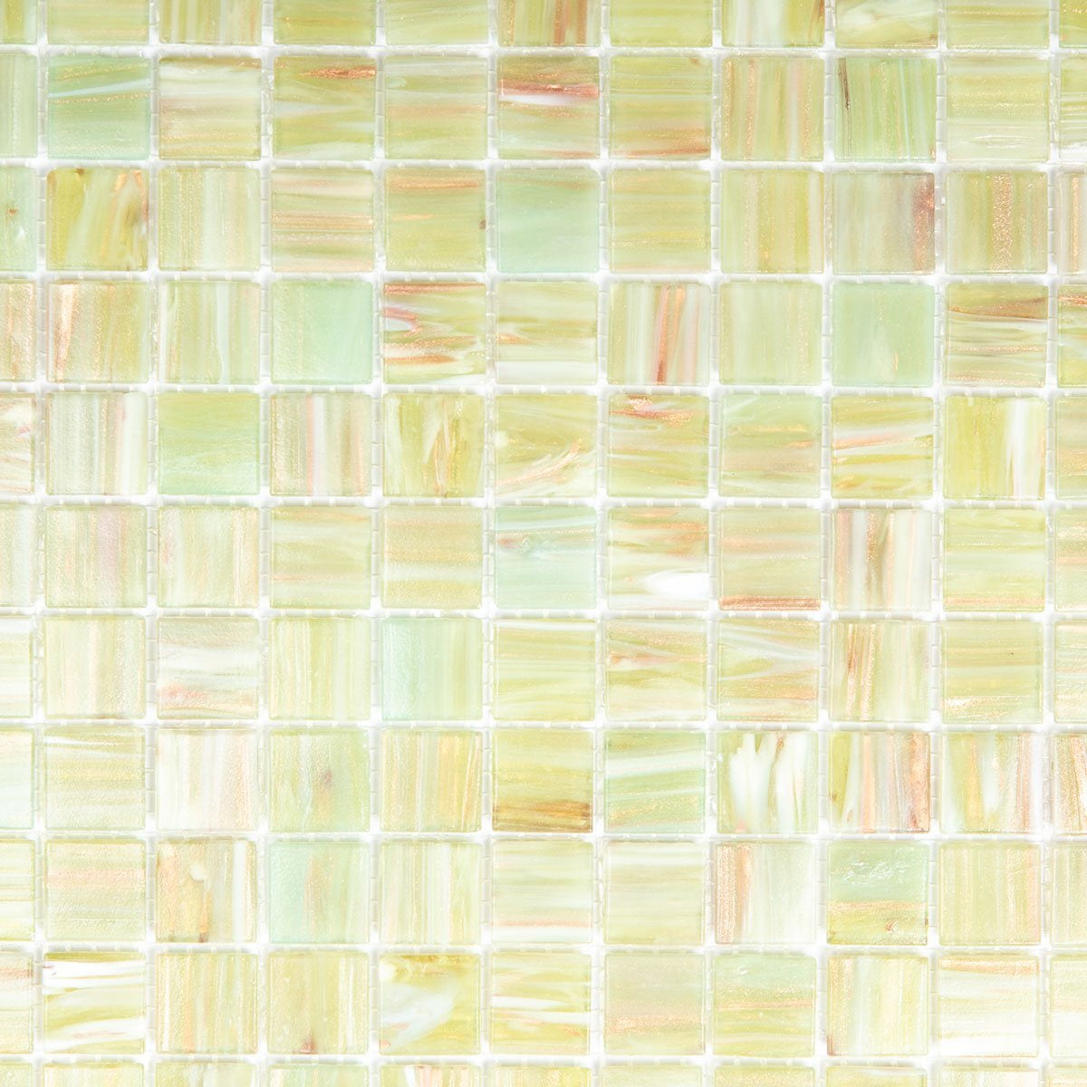 The Mosaic Factory Amsterdam Gold Light Green Glossy 20x20mm - GMG511
