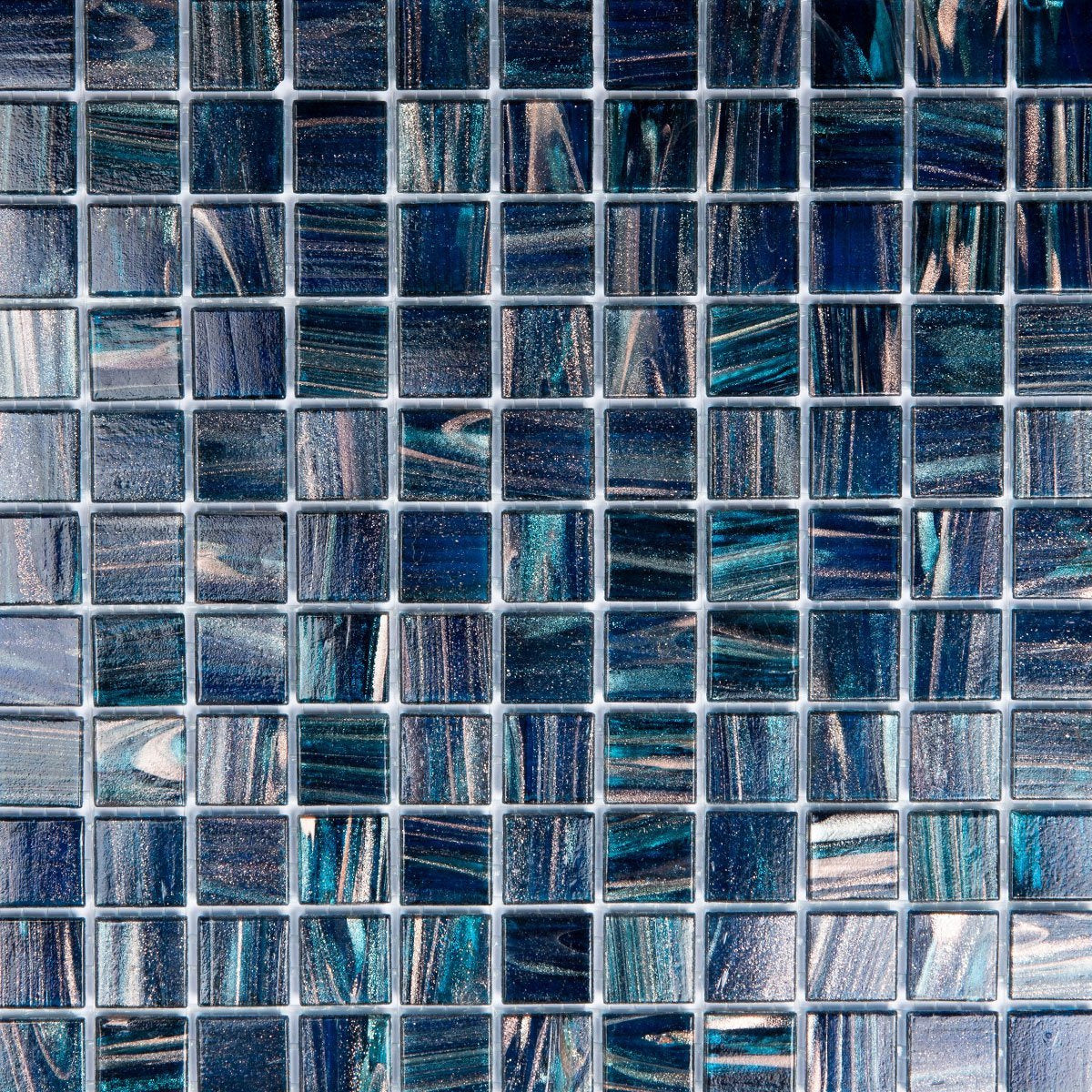 The Mosaic Factory Amsterdam Gold Dark Blue Glossy 20x20mm - GMG668