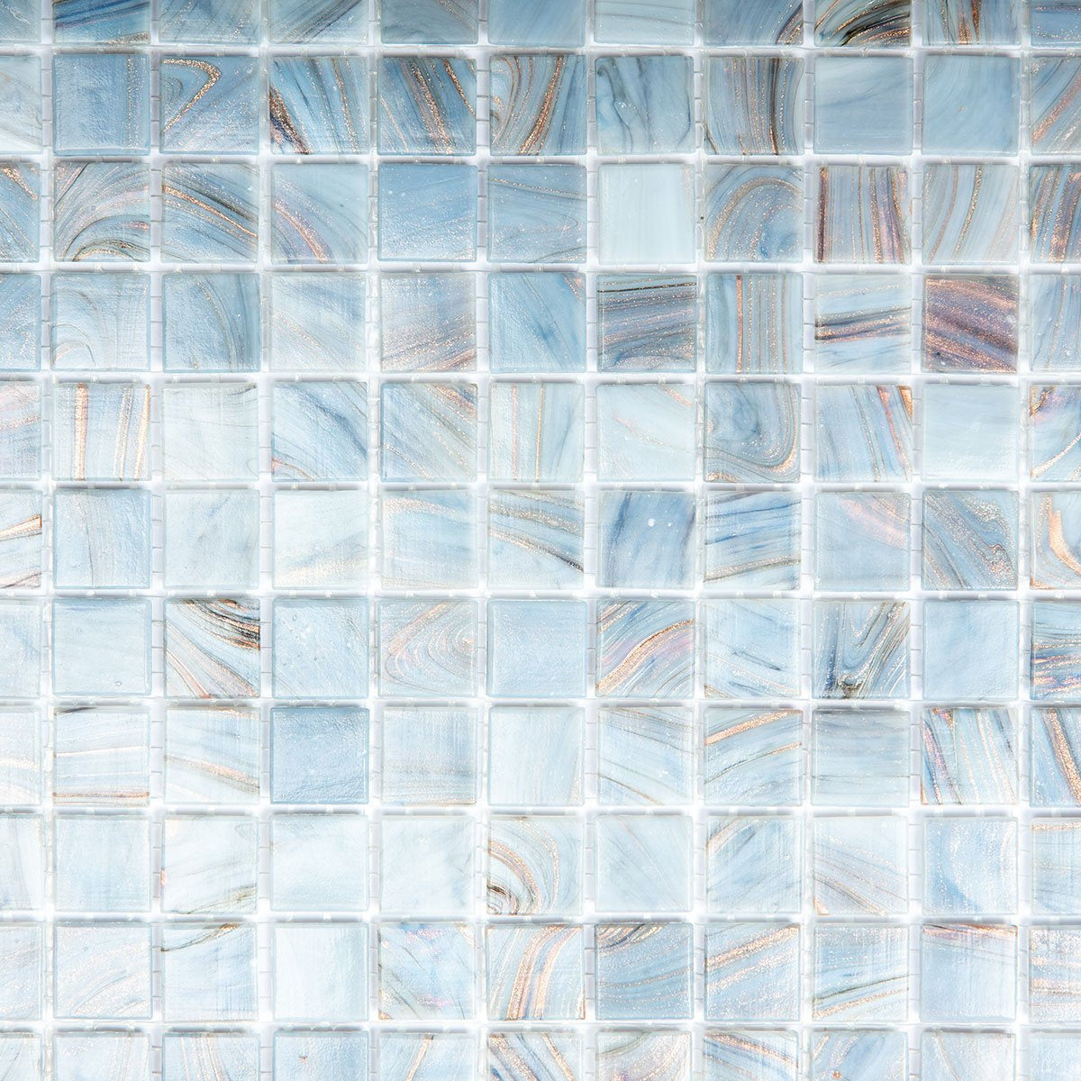 The Mosaic Factory Amsterdam Gold Medium Grey Glossy 20x20mm - GMG651