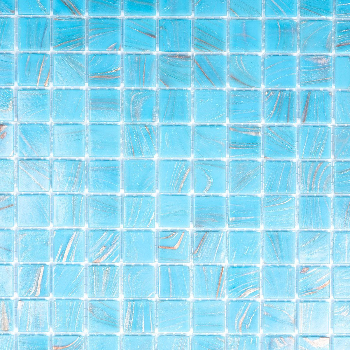 The Mosaic Factory Amsterdam Gold Light Blue Glossy 20x20mm - GMG491