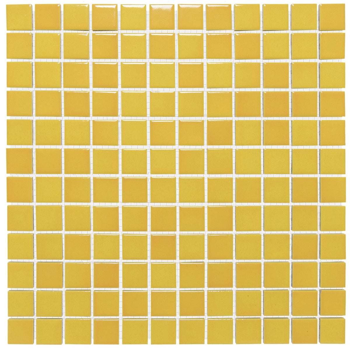 The Mosaic Factory Barcelona Square Flamed Yellow Glossy 23x23mm - AF230002