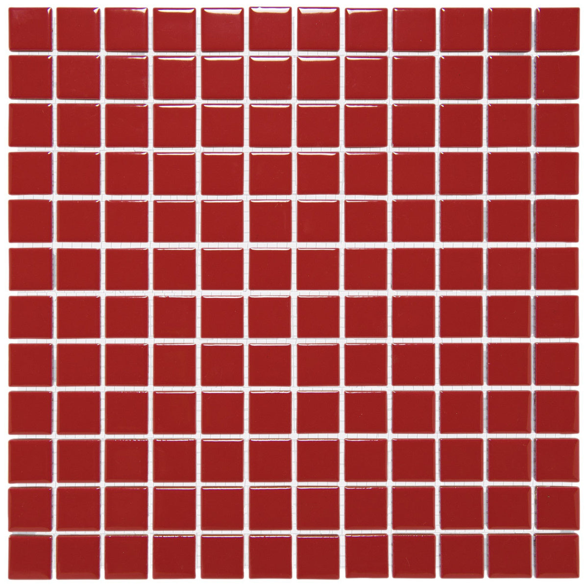 The Mosaic Factory Barcelona Square Red Glossy 23x23mm - AF230053