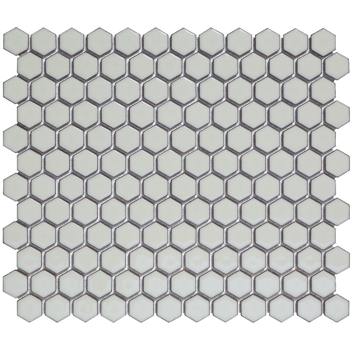 The Mosaic Factory Barcelona Hexagon Soft Grey with Edge Glossy 23x26mm - AFH23330