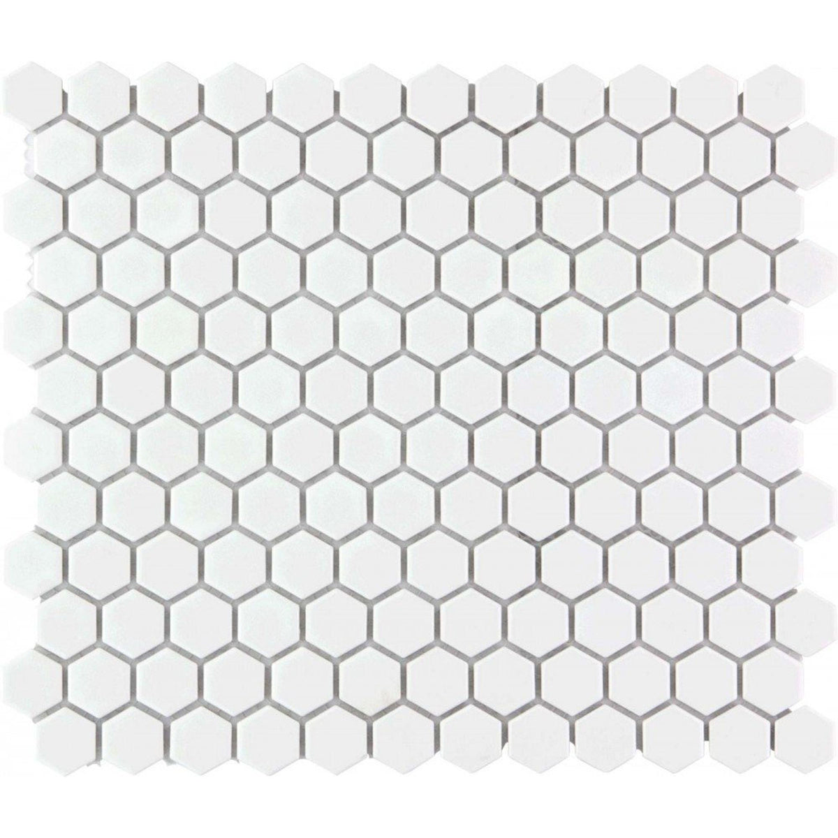 The Mosaic Factory Barcelona Hexagon White Matt 23x26mm - AMH23010