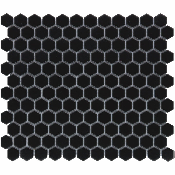 The Mosaic Factory Barcelona Hexagon Black Matt 23x26mm - AMH23317