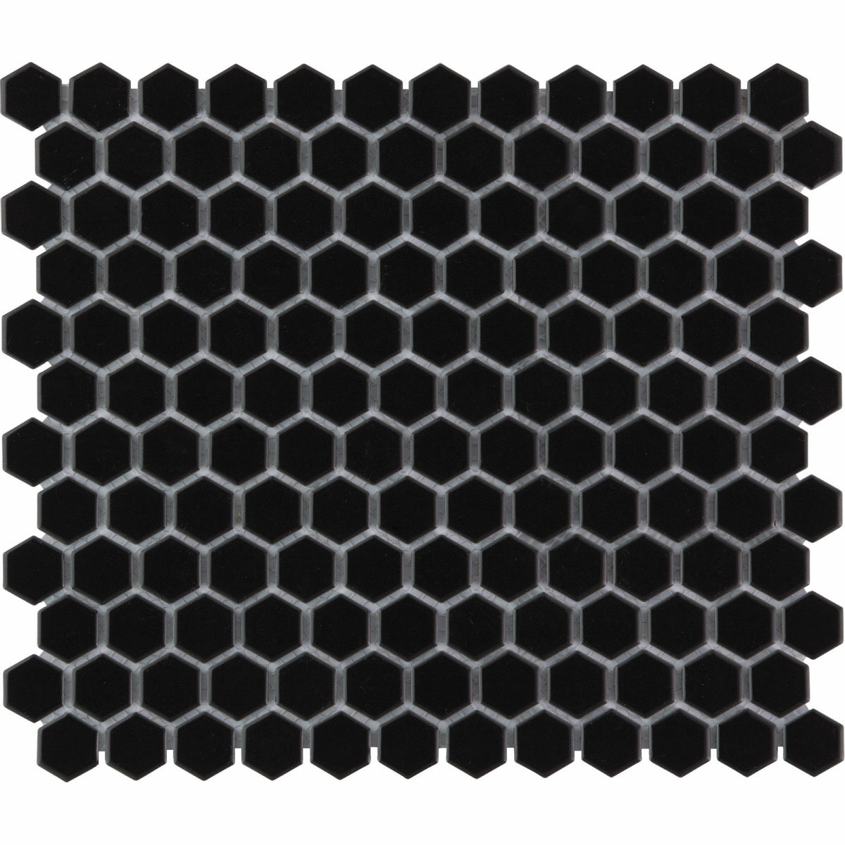 The Mosaic Factory Barcelona Hexagon Black Glossy 23x26mm - AFH23317