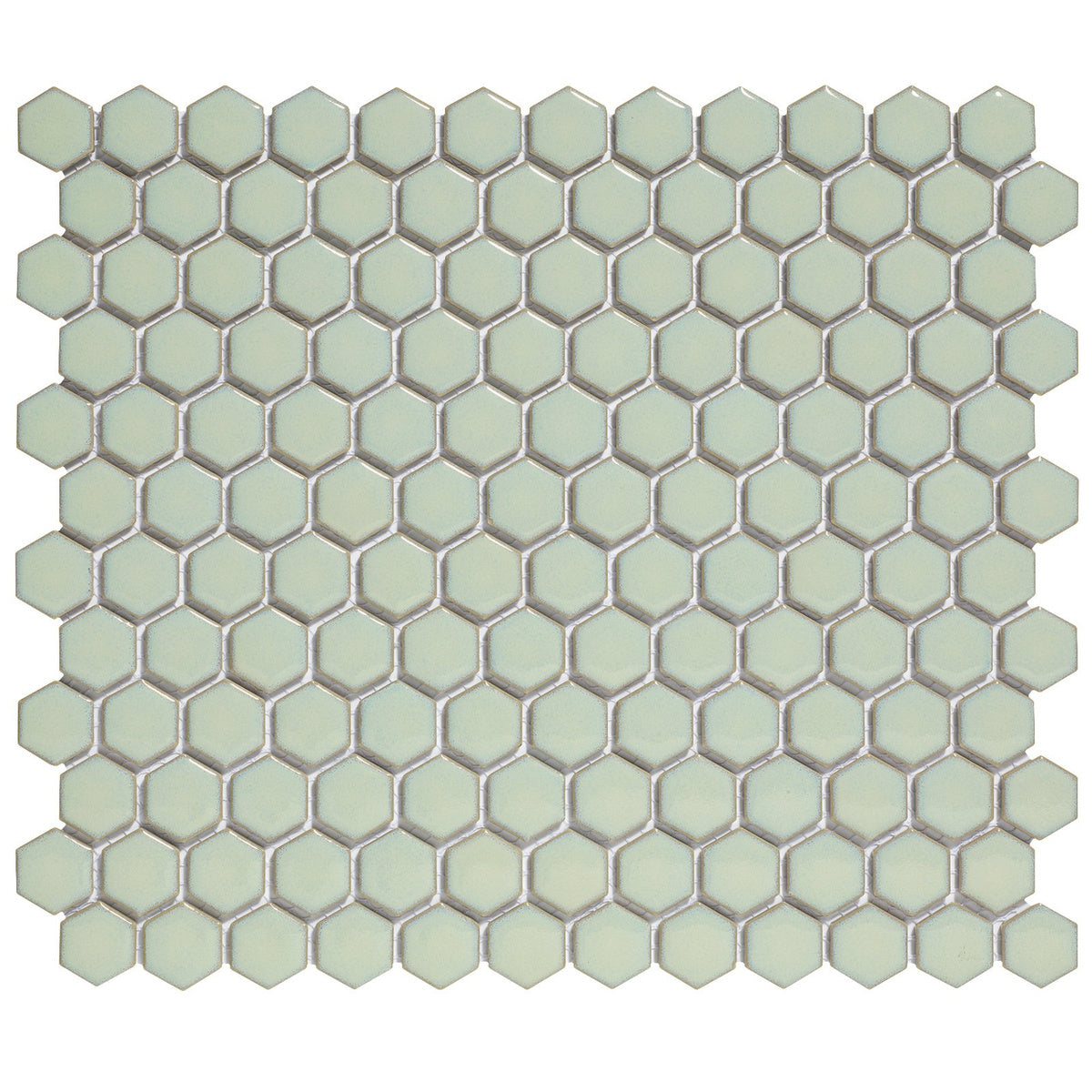 The Mosaic Factory Barcelona Hexagon Soft Green with Edge Glossy 23x26mm - AFH23500