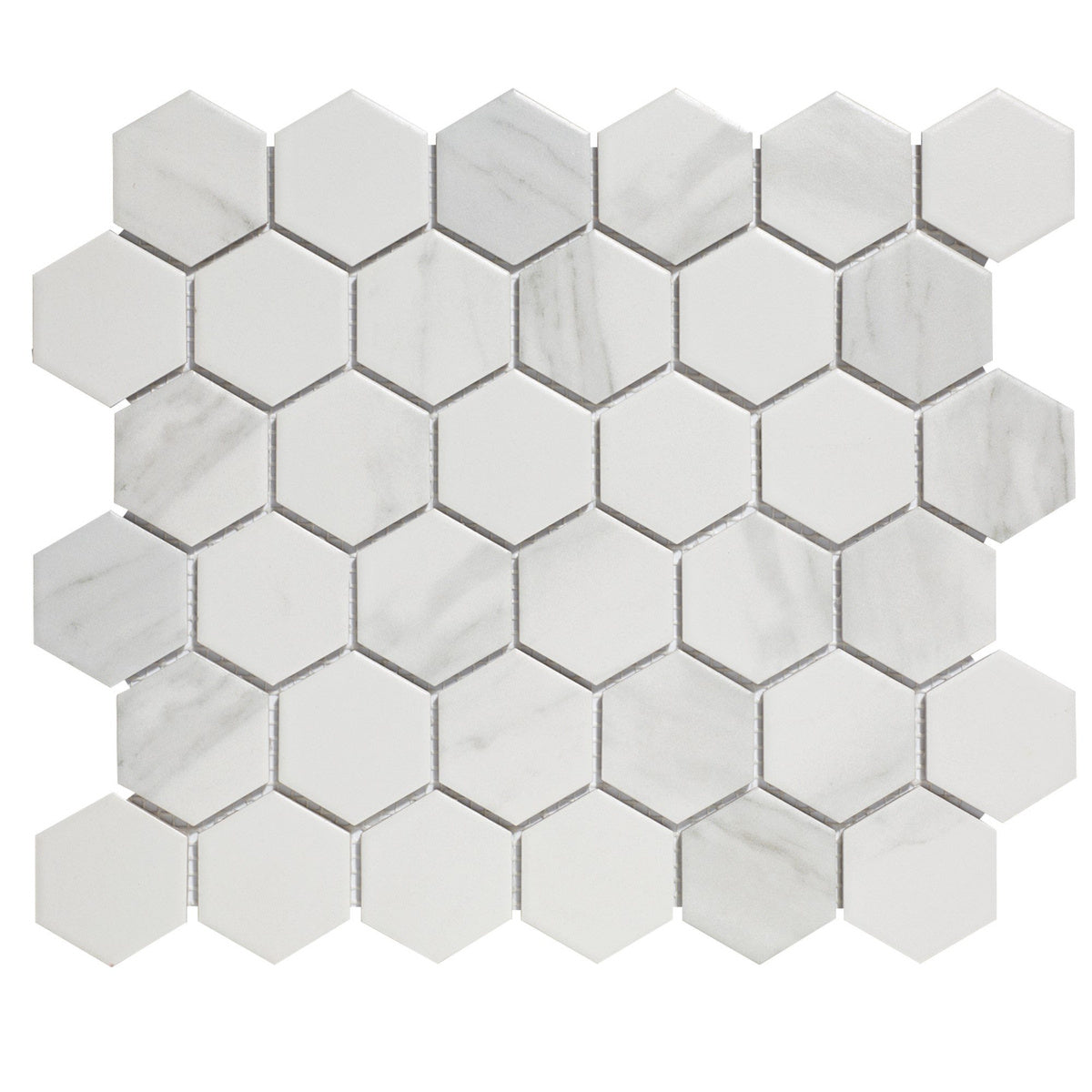 The Mosaic Factory Barcelona Inkjet marmer print Carrara White Matt 51x59mm - AMH13003