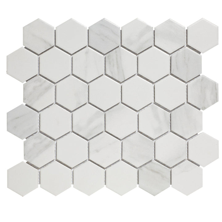 The Mosaic Factory Barcelona Inkjet marmer print Carrara White Matt 51x59mm - AMH13003