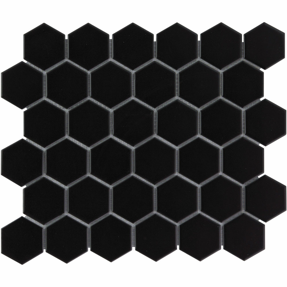 The Mosaic Factory Barcelona Hexagon Black Matt 51x59mm - AMH13317