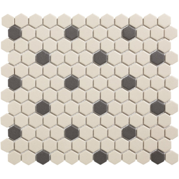 The Mosaic Factory London Full body White + Black Matt 23x26mm - LOH-Mayfair-18