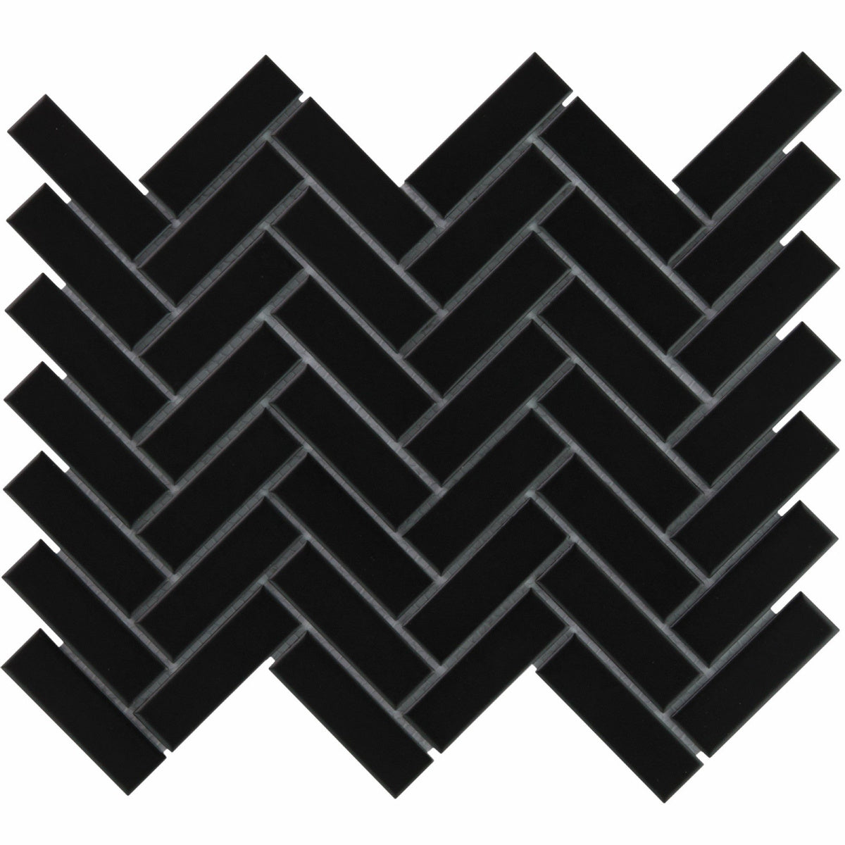 The Mosaic Factory Paris Herringbone Black Matt 23x73mm - PAHM925