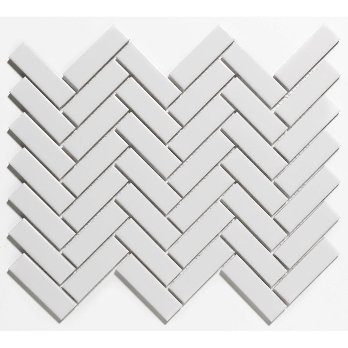 The Mosaic Factory Paris Herringbone Extra White Glossy 23x73mm - PAHG100