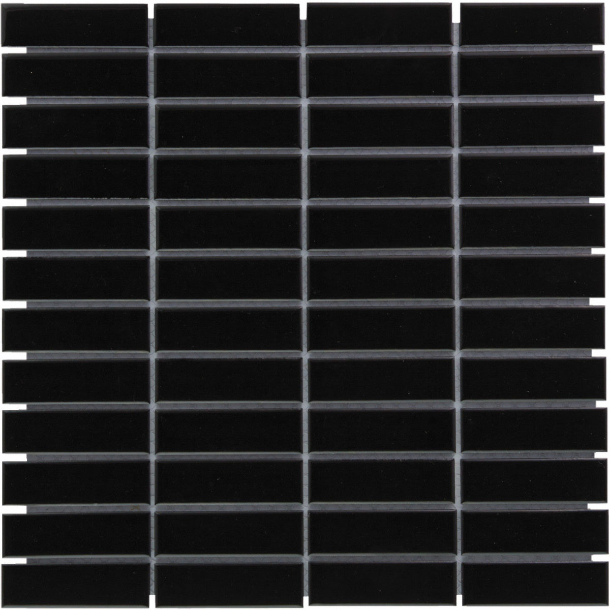 The Mosaic Factory Paris Rectangle Black Glossy 23x73mm - PARG915