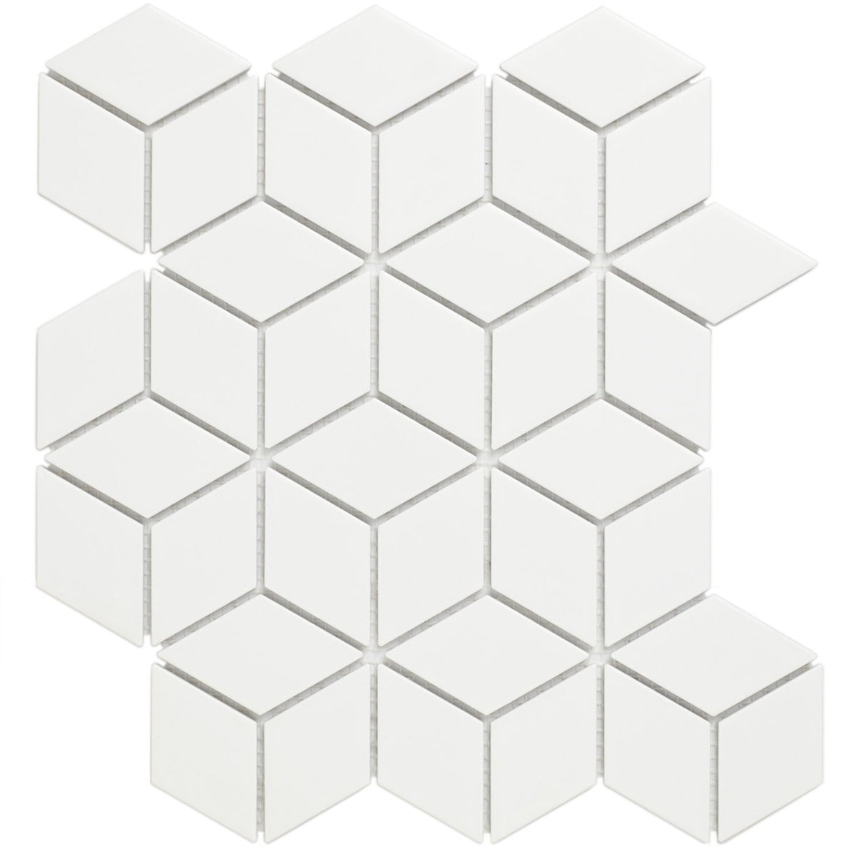 The Mosaic Factory Paris Cubic White Matt 48x81mm - PACU140