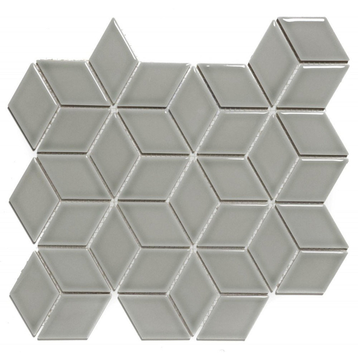 The Mosaic Factory Paris Cubic Light Grey Glossy 48x81mm - PACU300