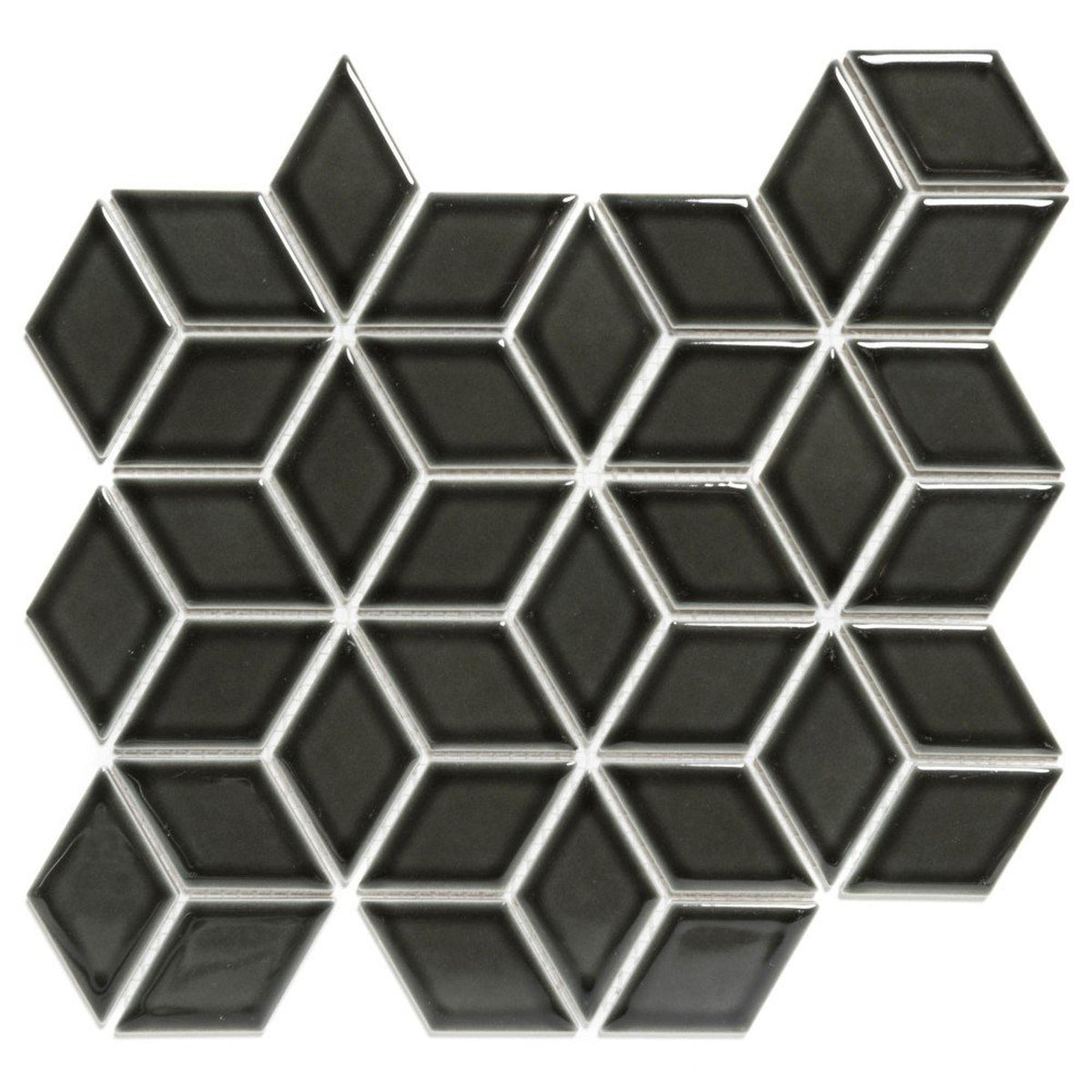 The Mosaic Factory Paris Cubic Black Glossy 48x81mm - PACU915