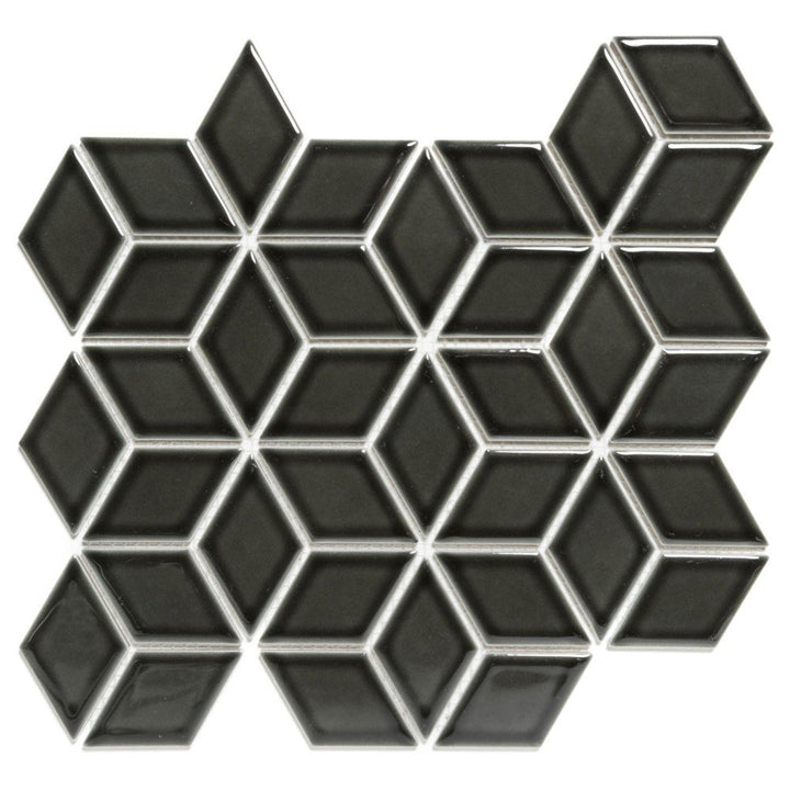 The Mosaic Factory Paris Cubic Black Glossy 48x81mm - PACU915