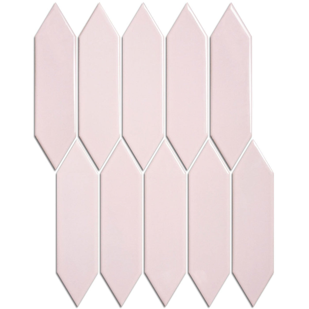 The Mosaic Factory Paris Picket Pink Glossy 48x195mm - PAPIC72