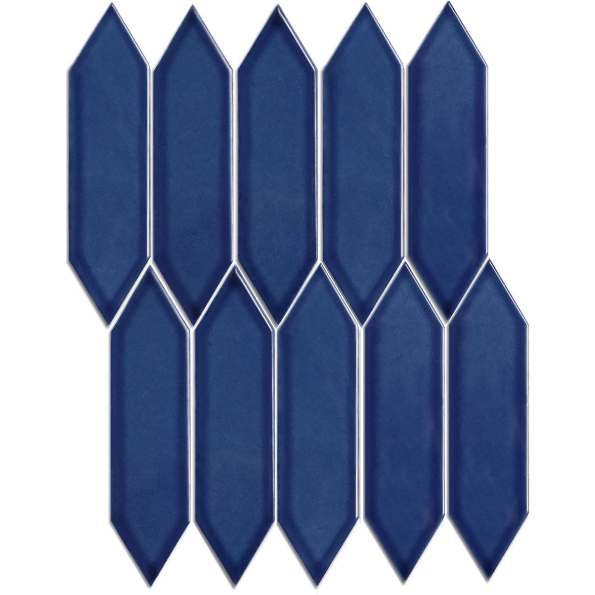 The Mosaic Factory Paris Picket Blue Glossy 48x195mm - PAPIC38