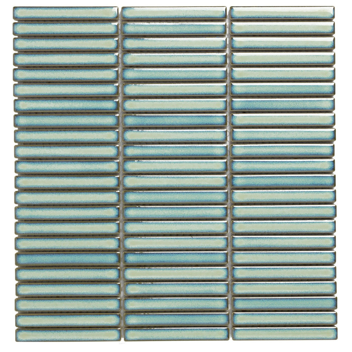 The Mosaic Factory Sevilla Kitkat mini finger Light Green speckle Glossy 12x92mm - SEF12525
