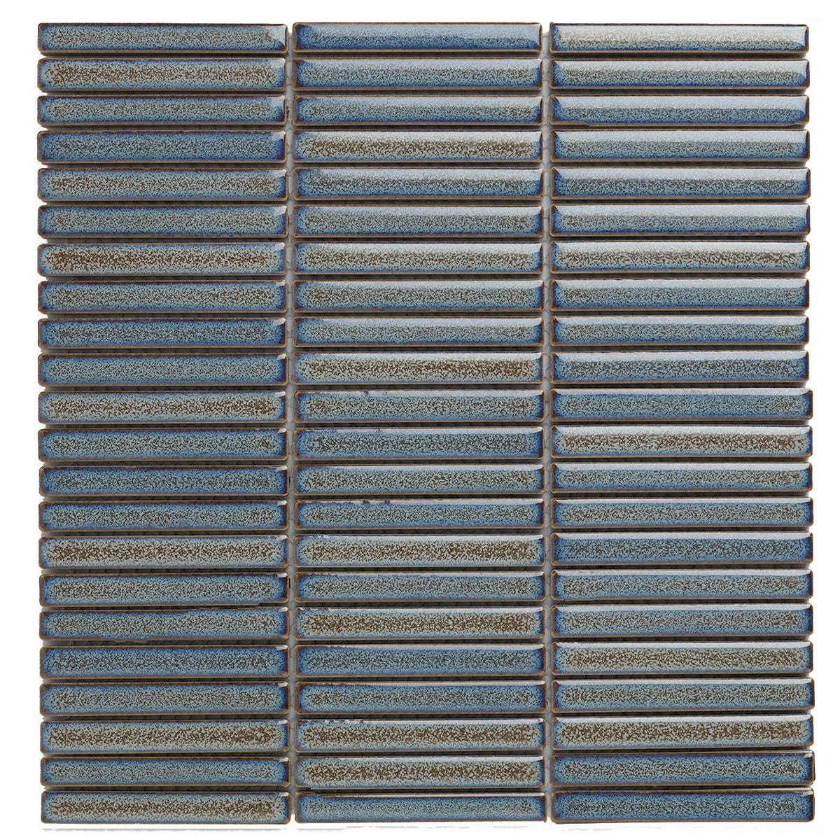 The Mosaic Factory Sevilla Kitkat mini finger Grey - Blue speckle Glossy 12x92mm - SEF12325